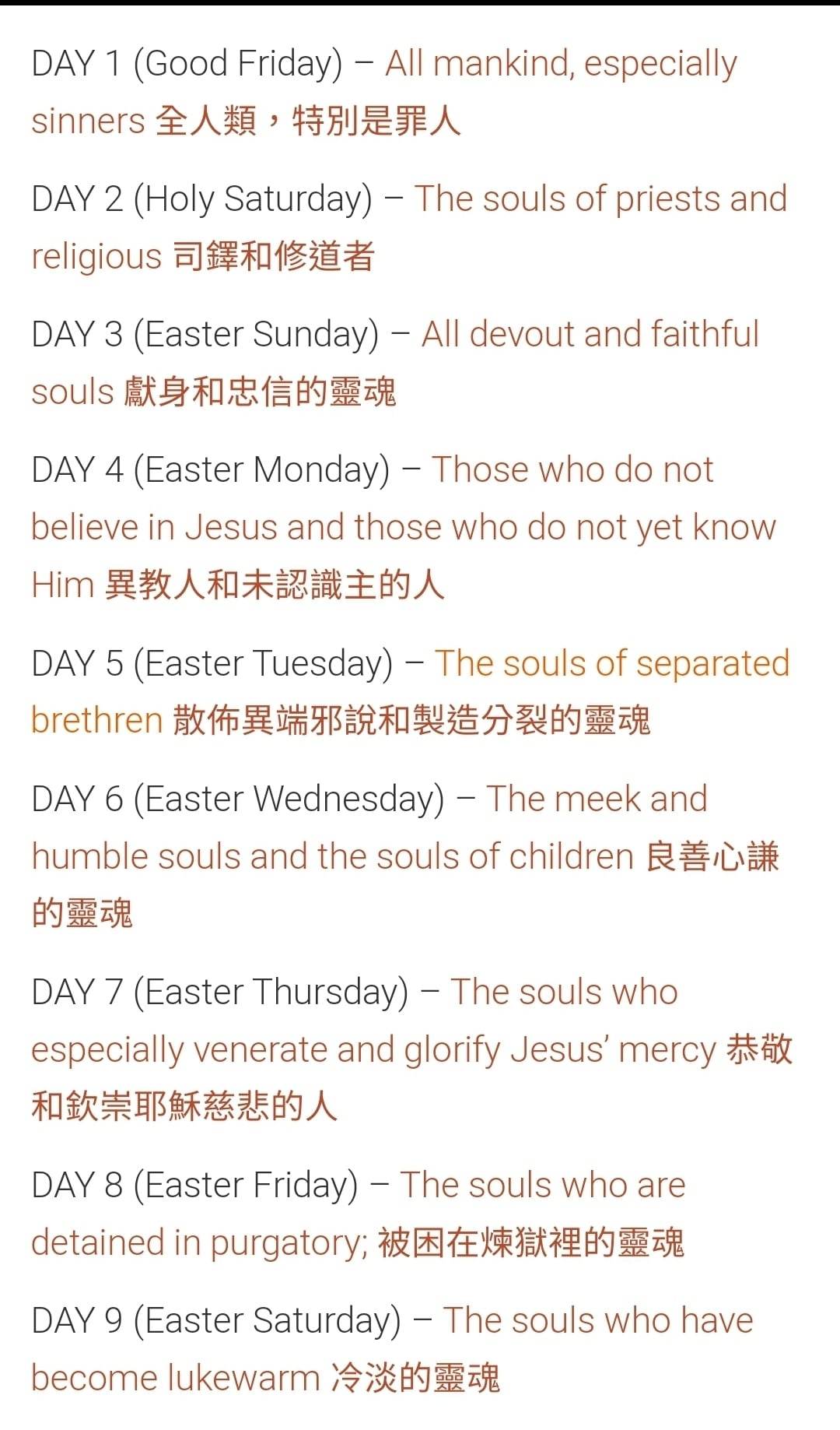 🙏救主慈悲九日敬禮 – 聖衣天使善會